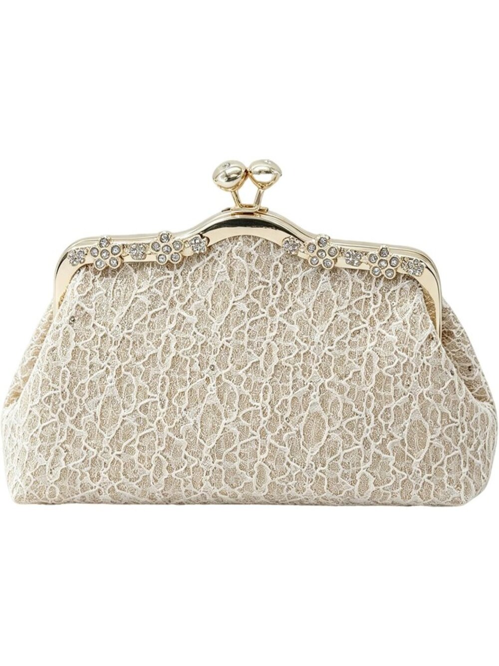 Women's Apricot Glitter Sequin Clutch Purse For Lace Evening Bag Wedding Party